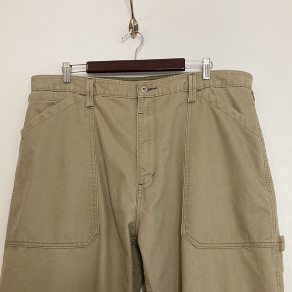 Vintage Levi's Silvertab Pants Mens 40 x 32 Beige Tan Wide Leg Carpenter Y2K - Picture 3 of 16